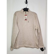 NWT Size Large Woolrich Angler 1/4 Zip Fleece Sweater Oatmeal Beige - $16.36