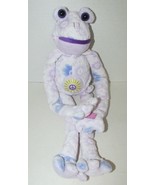Flower Power Plush purple frog peace sign long hanging arms legs - £15.58 GBP