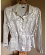 LANDS&#39; END Linen JACKET Size: 2 (EXTRA SMALL) New SHIP FREE Metallic Unl... - $133.11 CAD