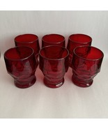 (6) Vintage Viking 8oz Ruby Red Georgian Honeycomb Drinking Glasses Whiskey - $96.96 CAD