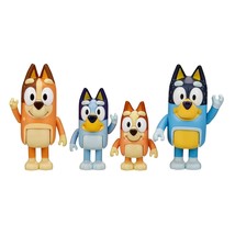Bluey and Family 4 Pack of 2.5-3&quot; Bluey, Bingo, Chilli, Bandit Poseable Figures - £21.54 GBP