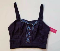 Xhilaration Cropped Top Purple W Blue tie up Crop Top NWT Various Sizes - $6.39