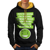 Wellcoda Smile Hit Offensive Mens Contrast Hoodie, Violent Casual Jumper - £30.95 GBP