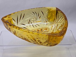 HAZEL ATLAS Pinwheel 7&quot; Glass Ashtray 6045 GOLD Vintage Mid Century Mode... - $16.88