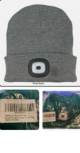 LED Beanie Cap &quot;Geen&quot;  Men / Women  Knit Cap Light Up Hat USB Rechargeable - $14.73