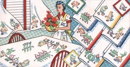 Animated Dancing Vegetables Kitchen Tea Towels embroidery pattern V198 - £3.93 GBP