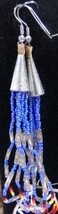 Native American Beaded Dangle Strand Earrings Glass Blue Purple Luster B... - $558.99 MXN