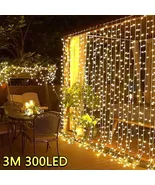 3M LED Curtain String Lights USB Fairy Garland 8 Modes Home Garden Party... - $14.99