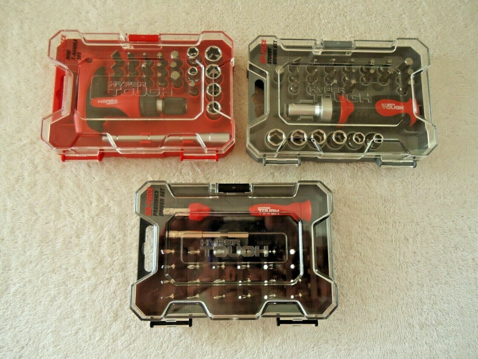 Primary image for " NWOT " Hyper Tough 77 Piece Tool Set In 3 Plastic Cases " GREAT GIFT SET "