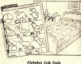1930&#39;s Alphabet Crib Quilt quilt embroidery pattern N8706 - $5.00