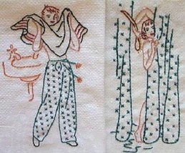 His &amp; Hers Bathroom TOWELS embroidery pattern mo1594   - $5.00