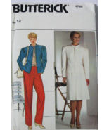 Vintage Butterrick 4760 Size 12 Misses Jacket Skirt &amp; Pants  Uncut - £7.90 GBP