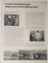 John Deere Single Lever Power Shift Magazine Ad 1964 - £13.45 GBP