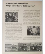 John Deere Single Lever Power Shift Magazine Ad 1964 - £13.20 GBP