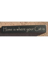 Wood Block 32316HB - Home is Where Your Cat Is  - £1.76 GBP