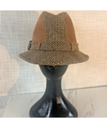 Dobbs Fedora Fifth Avenue New York Suede Wool Tweed Brown Fedora Hat BxZ - $21.77