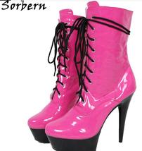 15Cm Platform Ankle Lace Up Zip Bootie Womens Shoes Boots Women Plus Size 12 Kaw - £136.01 GBP