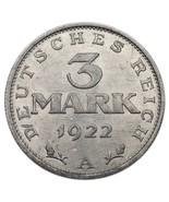 1922-A German 3 Mark 3rd Anniversary Of The Constitution Weimar Republic... - $45.44 CAD