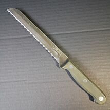 Slitzer Rostfrei Kitchen Knife Serrated Slicer Black Handle 8" - $6.72