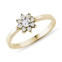 0.29 CT Round Cut Colorless Engagement Cluster Halo Flower Style Wedding Ring - £79.92 GBP