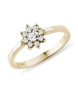 0.29 CT Round Cut Colorless Engagement Cluster Halo Flower Style Wedding Ring - $99.99