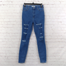 Pacsun Jeans Womens 25 Blue Distressed Skinny Super High Rise Jeggings - £17.17 GBP