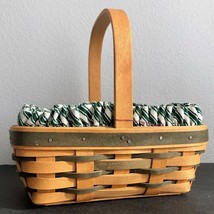 1998 LONGABERGER Small 25th Anniversary Tour Basket w/ Liner &amp; Protector Green - £18.75 GBP