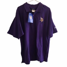 Vtg Y2K Minnesota Vikings Polo Shirt NFL Reebok NWT Large Embroidered Purple New - £22.50 GBP