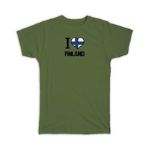I Love Finland : Gift T-Shirt Flag Heart Country Crest Finnish Expat - $24.99