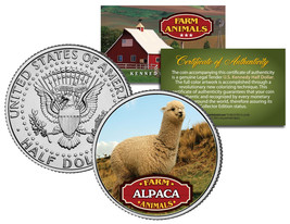 ALPACA * Collectible Farm Animals * JFK Kennedy Half Dollar U.S. Coloriz... - $8.56