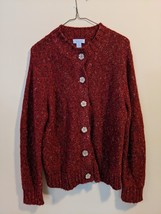 Christopher &amp; Banks Women Button Up Tweed Style Cardigan Sweater Size XL... - £14.85 GBP