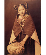 Hopi Girl &amp; Jar 22x30 Edward Curtis Native American Indian Art Print - £96.44 GBP