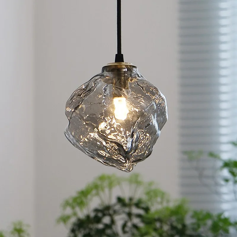 Nordic Lava Ice Small Chandelier Glass Bedside Glass Hanging Lamp Creati... - $57.35