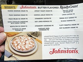 RECIPES DESSERTS  JOHNSTON&#39;S  BUTTER FLAVORED READY CRUST - £2.35 GBP