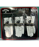 Callaway Golf Gloves Premium 3-Pack Cabretta Leather Medium New / sealed - $43.40 CAD