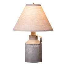 Country Jug Lamp with Ivory Linen Shade - Primitive Farmhouse Lamp - £84.19 GBP