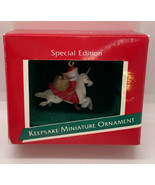 Hallmark Miniature Christmas Ornament Santa on Unicorn Magic Ride 1989 - $7.69