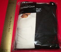 Joe Boxer Men Clothes Small Thermal Underwear Top Solid Black Crew Neck Shirt - £8.91 GBP