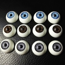 12pcs(6pairs) 16mm Doll Eyeballs Half Round Acrylic Eyes for DIY Doll Bear Craft - £5.01 GBP