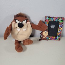 Tasmanian Devil Lot Plush Bean Bag Stuffed Animal 6&quot; And Mini Frame 3.5&quot; x 3&quot; - $12.98