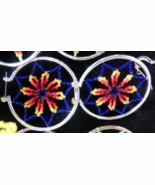 Beaded Dreamcatcher Hoop Earrings 1.5&quot; Blue Star Sun Seminole Fire Nativ... - $42.11 CAD