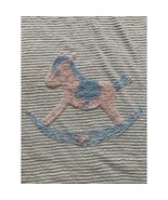 Vtg Chenille Pink Rocking Horse Lightweight Bedspread Baby Blanket 42x64 - £45.18 GBP