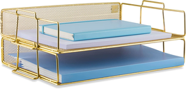 Mindspace 2 Tier Stackable Letter Tray Desk Organizer | Stackable Paper Tray Org - £23.32 GBP