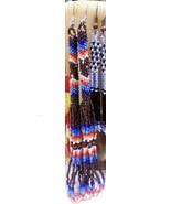 Native American Beaded Dance Regalia Earrings 4.5&quot; Brown Blue Orange Cut... - $54.84 CAD