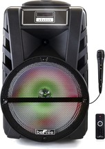 beFree Sound 12 Inch Bluetooth Rechargeable Portable PA Party Speaker, Black - £104.23 GBP
