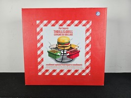 Pier 1 Imports Earthenware Hamburger Thrill of the Grill Condiment Spinner Set - £23.70 GBP