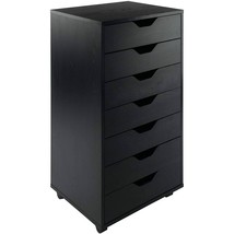 Modern Scandinavian Style 7-Drawer Storage Cabinet Chest in Black Finish - $5,028.47 MXN