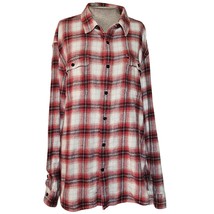 Plaid Cotton Long Sleeve Flannel Top Size XXL - £19.47 GBP