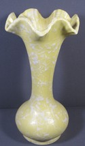 Shawnee Pottery Yellow Vase with White Splatter Ruffle Top 8.5 inches VINTAGE. - £14.20 GBP