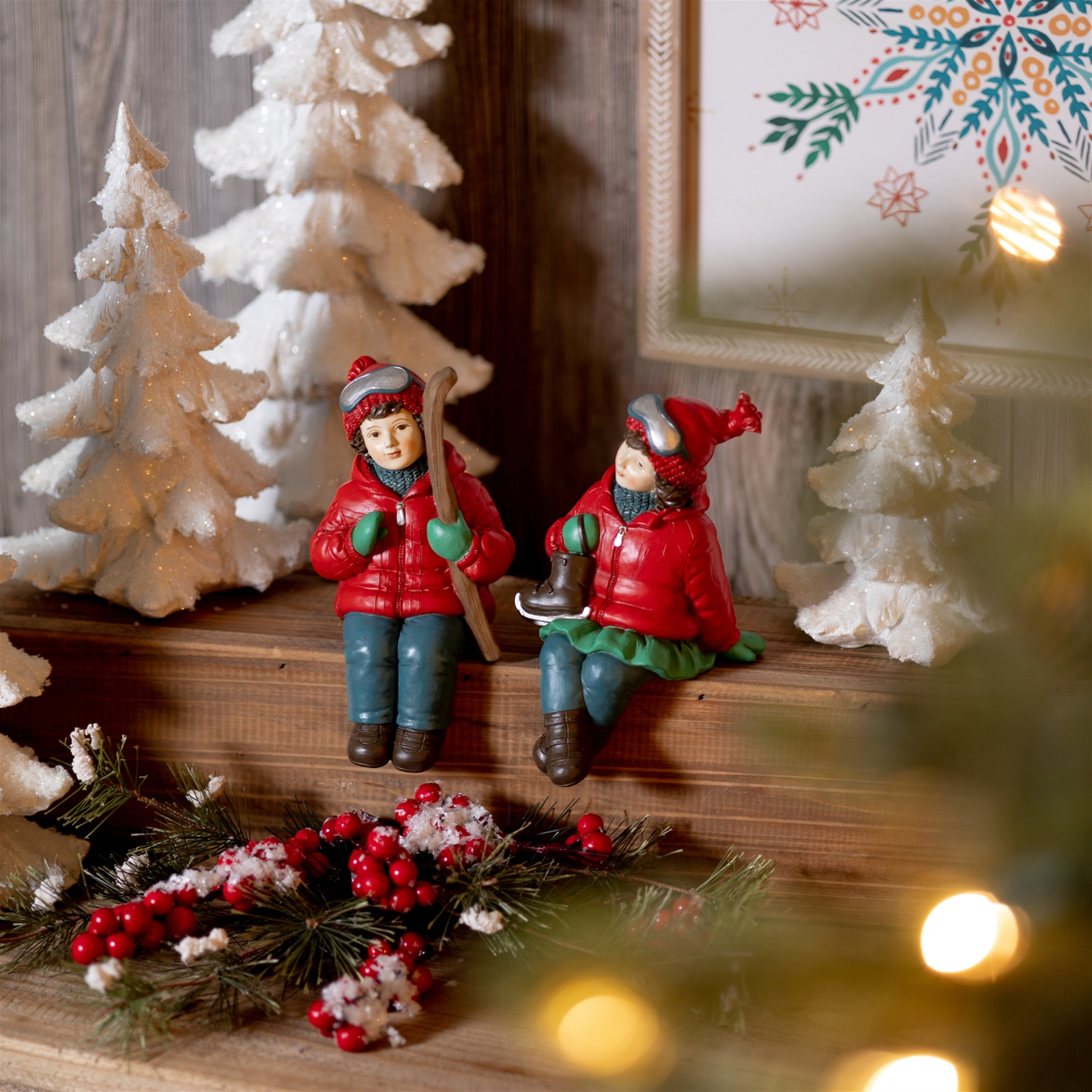 Holiday Children Shelf Sitter with Skis and Skates (Set of 4) - $47.12